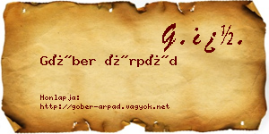 Góber Árpád névjegykártya