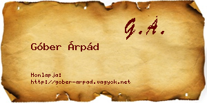 Góber Árpád névjegykártya